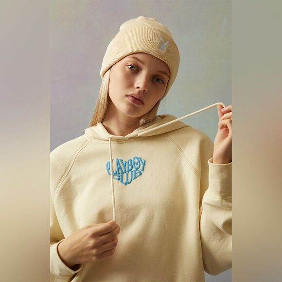 Playboy By Pacsun Club Layered Pullover Drawstring Hoodie Sweatshirt Leisure S - Picture 2 of 12